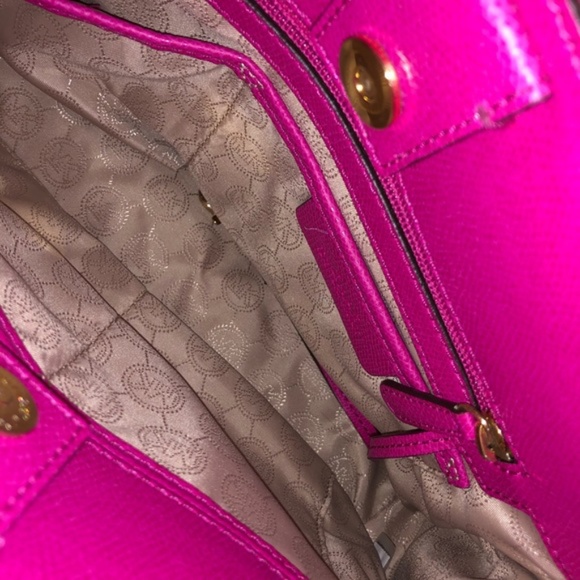 Michael Kors Satchel Leather Handbag Raspberry - Picture 7 of 8